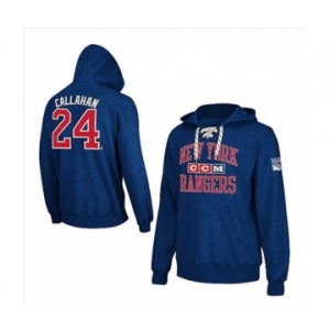 nhl jerseys new york rangers #24 callahan blue[pullover hooded sweatshirt][ccm]