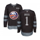 Adidas New York Islanders #1 Thomas Greiss Authentic Black 1917-2017 100th Anniversary NHL Jersey