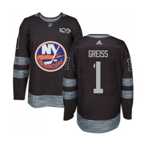 Adidas New York Islanders #1 Thomas Greiss Authentic Black 1917-2017 100th Anniversary NHL Jersey