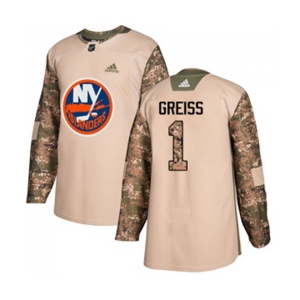 Adidas New York Islanders #1 Thomas Greiss Authentic Camo Veterans Day Practice NHL Jersey