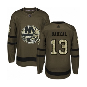 Adidas New York Islanders #13 Mathew Barzal Authentic Green Salute to Service NHL Jersey