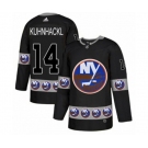 Adidas New York Islanders #14 Tom Kuhnhackl Authentic Black Team Logo Fashion NHL Jersey