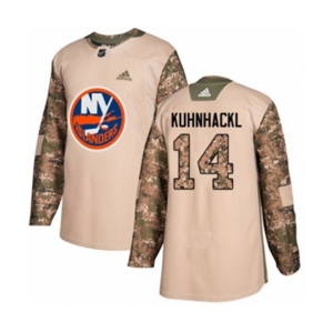 Adidas New York Islanders #14 Tom Kuhnhackl Authentic Camo Veterans Day Practice NHL Jersey