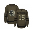 Adidas New York Islanders #15 Cal Clutterbuck Green Salute to Service Stitched NHL Jersey