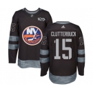 Adidas New York Islanders #15 Cal Clutterbuck Premier Black 1917-2017 100th Anniversary NHL Jersey