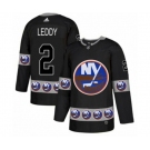 Adidas New York Islanders #2 Nick Leddy Authentic Black Team Logo Fashion NHL Jersey