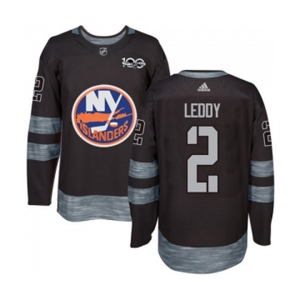 Adidas New York Islanders #2 Nick Leddy Premier Black 1917-2017 100th Anniversary NHL Jersey