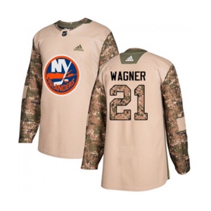 Adidas New York Islanders #21 Chris Wagner Authentic Camo Veterans Day Practice NHL Jersey