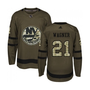 Adidas New York Islanders #21 Chris Wagner Authentic Green Salute to Service NHL Jersey