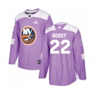 Adidas New York Islanders #22 Mike Bossy Authentic Purple Fights Cancer Practice NHL Jersey