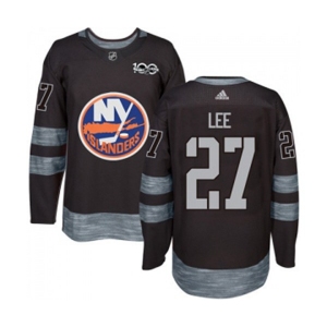 Adidas New York Islanders #27 Anders Lee Authentic Black 1917-2017 100th Anniversary NHL Jersey