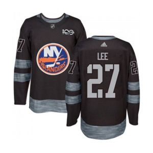 Adidas New York Islanders #27 Anders Lee Premier Black 1917-2017 100th Anniversary NHL Jersey