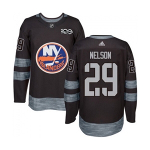 Adidas New York Islanders #29 Brock Nelson Authentic Black 1917-2017 100th Anniversary NHL Jersey