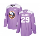 Adidas New York Islanders #29 Brock Nelson Authentic Purple Fights Cancer Practice NHL Jersey