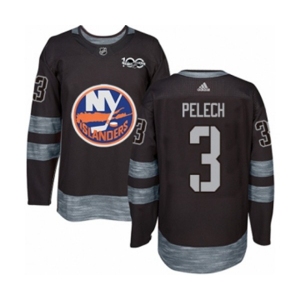 Adidas New York Islanders #3 Adam Pelech Authentic Black 1917-2017 100th Anniversary NHL Jersey