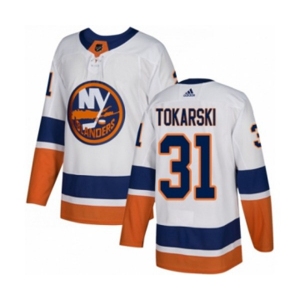 Adidas New York Islanders #31 Dustin Tokarski Authentic White Away NHL Jersey