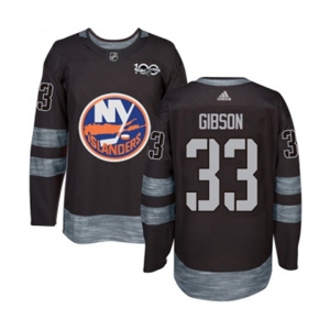 Adidas New York Islanders #33 Christopher Gibson Authentic Black 1917-2017 100th Anniversary NHL Jersey