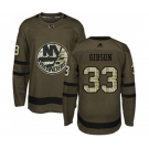 Adidas New York Islanders #33 Christopher Gibson Authentic Green Salute to Service NHL Jersey