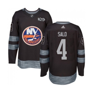 Adidas New York Islanders #4 Robin Salo Authentic Black 1917-2017 100th Anniversary NHL Jersey