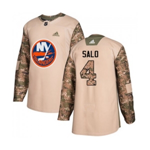 Adidas New York Islanders #4 Robin Salo Authentic Camo Veterans Day Practice NHL Jersey