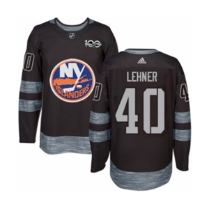 Adidas New York Islanders #40 Robin Lehner Authentic Black 1917-2017 100th Anniversary NHL Jersey