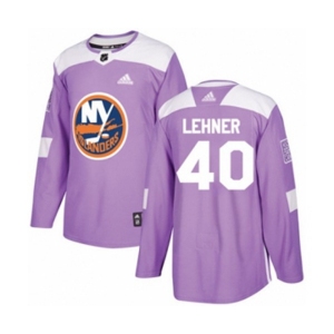 Adidas New York Islanders #40 Robin Lehner Authentic Purple Fights Cancer Practice NHL Jersey