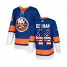 Adidas New York Islanders #44 Calvin de Haan Authentic Royal Blue USA Flag Fashion NHL Jersey