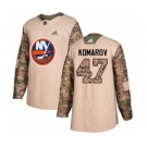 Adidas New York Islanders #47 Leo Komarov Authentic Camo Veterans Day Practice NHL Jersey