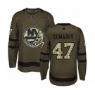 Adidas New York Islanders #47 Leo Komarov Authentic Green Salute to Service NHL Jersey