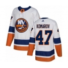 Adidas New York Islanders #47 Leo Komarov Authentic White Away NHL Jersey