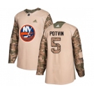 Adidas New York Islanders #5 Denis Potvin Authentic Camo Veterans Day Practice NHL Jersey