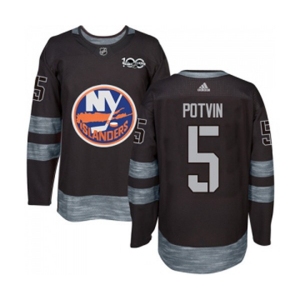 Adidas New York Islanders #5 Denis Potvin Premier Black 1917-2017 100th Anniversary NHL Jersey