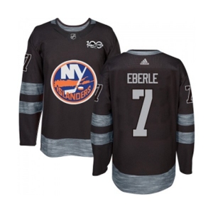 Adidas New York Islanders #7 Jordan Eberle Authentic Black 1917-2017 100th Anniversary NHL Jersey