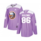 Adidas New York Islanders #86 Nikolay Kulemin Authentic Purple Fights Cancer Practice NHL Jersey