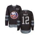 Men Adidas New York Islanders #12 Josh Bailey Black 1917-2017 100th Anniversary Stitched NHL Jersey