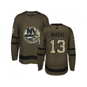 Men Adidas New York Islanders #13 Mathew Barzal Green Salute to Service Stitched NHL Jersey