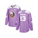 Men Adidas New York Islanders #13 Mathew Barzal Purple Authentic Fights Cancer Stitched NHL Jersey