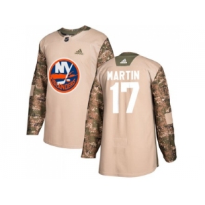 Men Adidas New York Islanders #17 Matt Martin Camo Authentic 2017 Veterans Day Stitched NHL Jersey