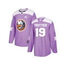 Men Adidas New York Islanders #19 Bryan Trottier Purple Authentic Fights Cancer Stitched NHL Jersey