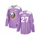 Men Adidas New York Islanders #27 Anders Lee Purple Authentic Fights Cancer Stitched NHL Jersey