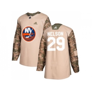 Men Adidas New York Islanders #29 Brock Nelson Camo Authentic 2017 Veterans Day Stitched NHL Jersey