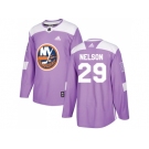 Men Adidas New York Islanders #29 Brock Nelson Purple Authentic Fights Cancer Stitched NHL Jersey