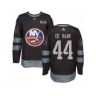 Men Adidas New York Islanders #44 Calvin De Haan Black 1917-2017 100th Anniversary Stitched NHL Jersey