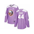 Men Adidas New York Islanders #44 Calvin De Haan Purple Authentic Fights Cancer Stitched NHL Jersey