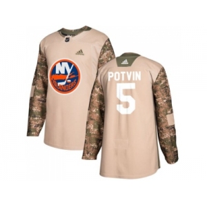Men Adidas New York Islanders #5 Denis Potvin Camo Authentic 2017 Veterans Day Stitched NHL Jersey