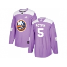 Men Adidas New York Islanders #5 Denis Potvin Purple Authentic Fights Cancer Stitched NHL Jersey