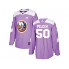 Men Adidas New York Islanders #50 Adam Pelech Purple Authentic Fights Cancer Stitched NHL Jersey