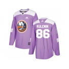 Men Adidas New York Islanders #86 Nikolay Kulemin Purple Authentic Fights Cancer Stitched NHL Jersey