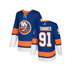 Men Adidas New York Islanders #91 John Tavares Royal Blue Home Authentic Stitched NHL Jersey