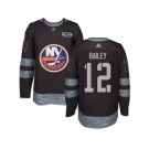 Men's Adidas New York Islanders #12 Josh Bailey Authentic Black 1917-2017 100th Anniversary NHL Jersey